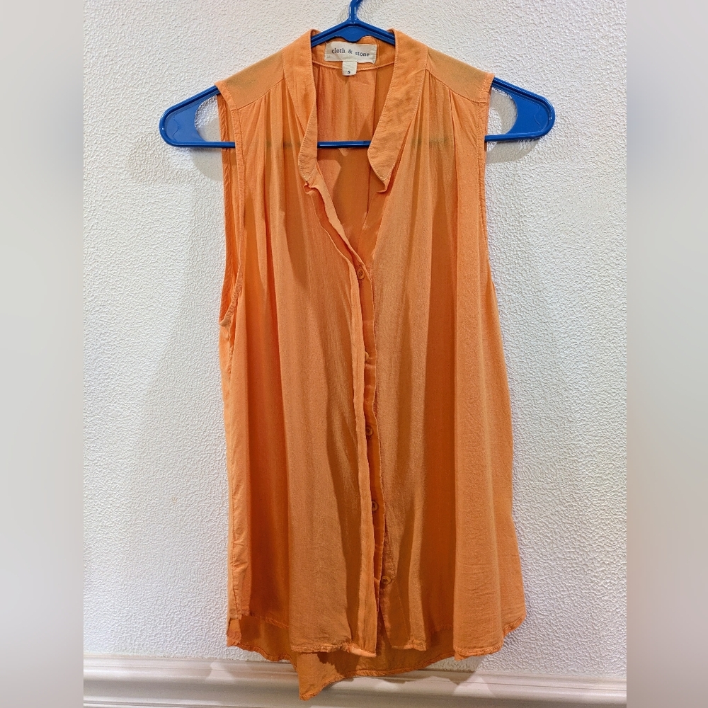 Anthro Cloth & Stone Collared Tank Top